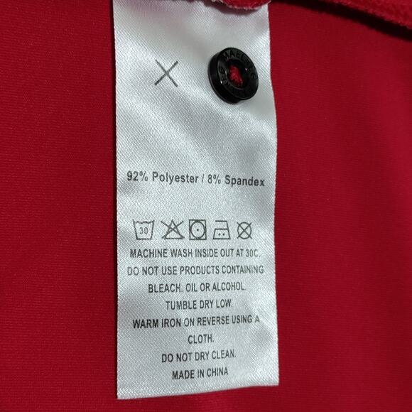 Maelreg Performance Golf Polo Men's MEDIUM Red Wicking UPF30+ Stretch NEW - Picture 11 of 12